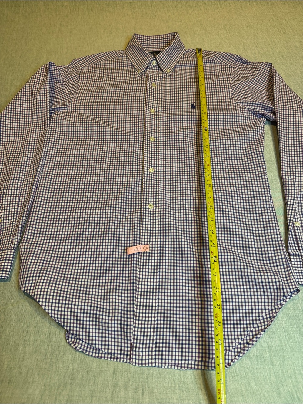 Polo by Ralph Lauren Men’s Navy and White Gingham Button-Down Shirt - Picture 4 of 9
